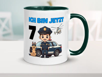 7. Geburtstag | 7 Jahre Polizei Kind Polizeiauto Humor Geschenkidee Tasse
