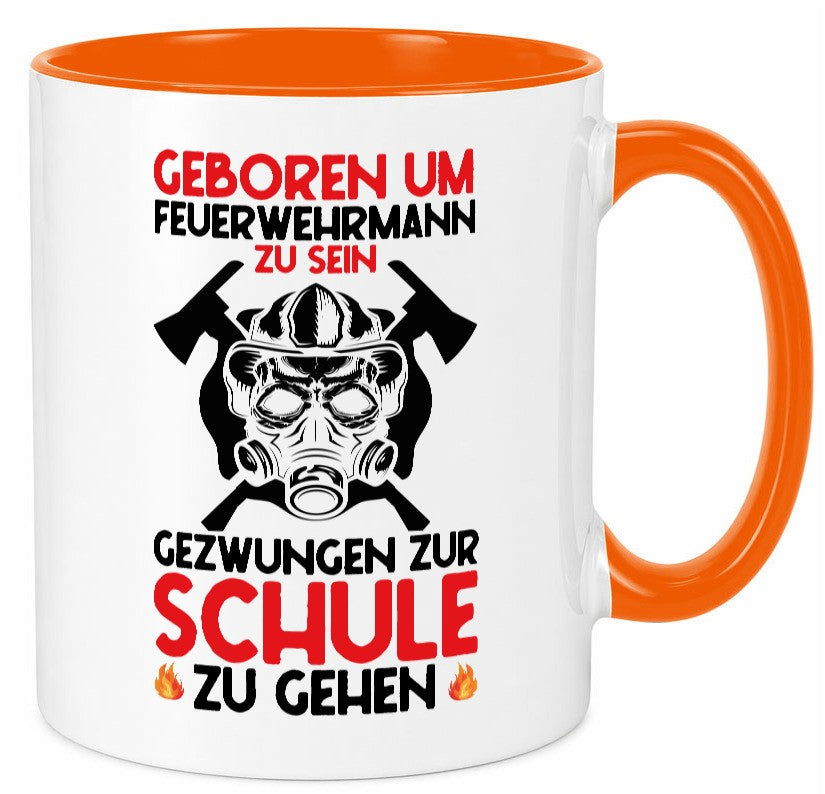 Geborener Feuerwehrmann | Feuerwehr Brand Maske Schule lustiger Spruch Geschenk Tasse
