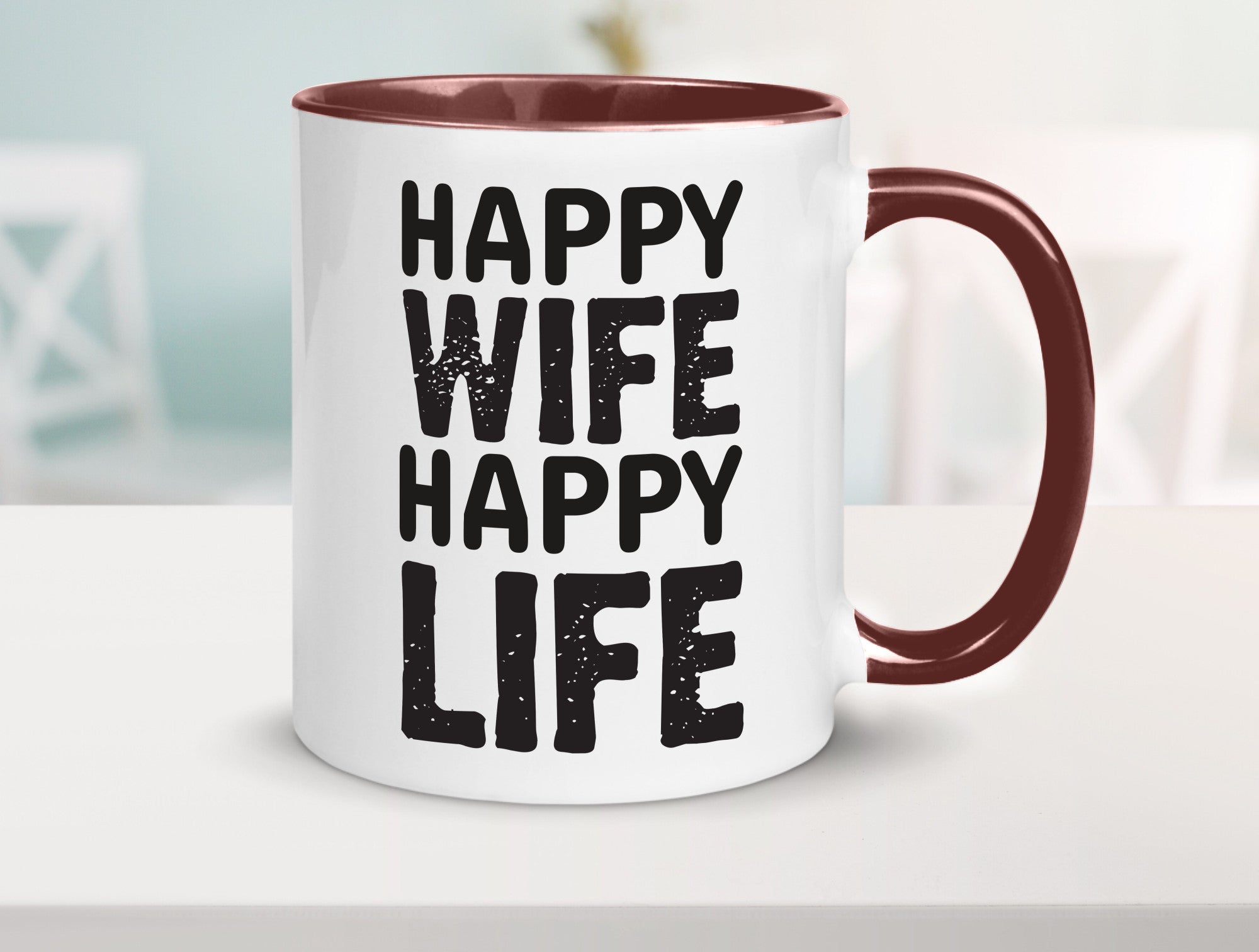 Happy Wife | Ehemann Tasse Ehefrau Humor Statement Geschenkidee