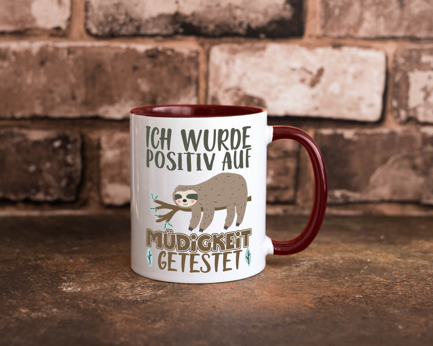 Positiv auf Müde getestet lustiger Spruch Geschenk Humor Geschenkidee Tasse