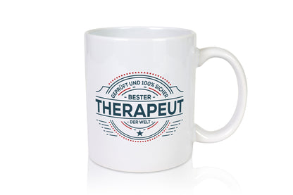 Geprüft und sicher: Therapeut | Psychotherapie Therapie Geschenkidee Humor Tasse