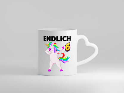 6. Geburtstag | endlich 6 Jahre Einhorn Mädchen Geschenkidee Humor Tasse