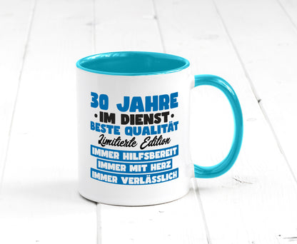 30 Jahre im Dienst | Jubiläum Arbeit v7 lustig Kollegen Büro Geschenk Tasse