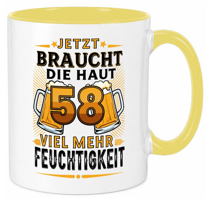 58 braucht die haut mehr Feuchtigkeit | 58. Geburtstag lustig Geschenkidee Tasse