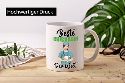Beste Chirurgin | Chirurgie Krankenhaus v2 Humor Geschenkidee Tasse