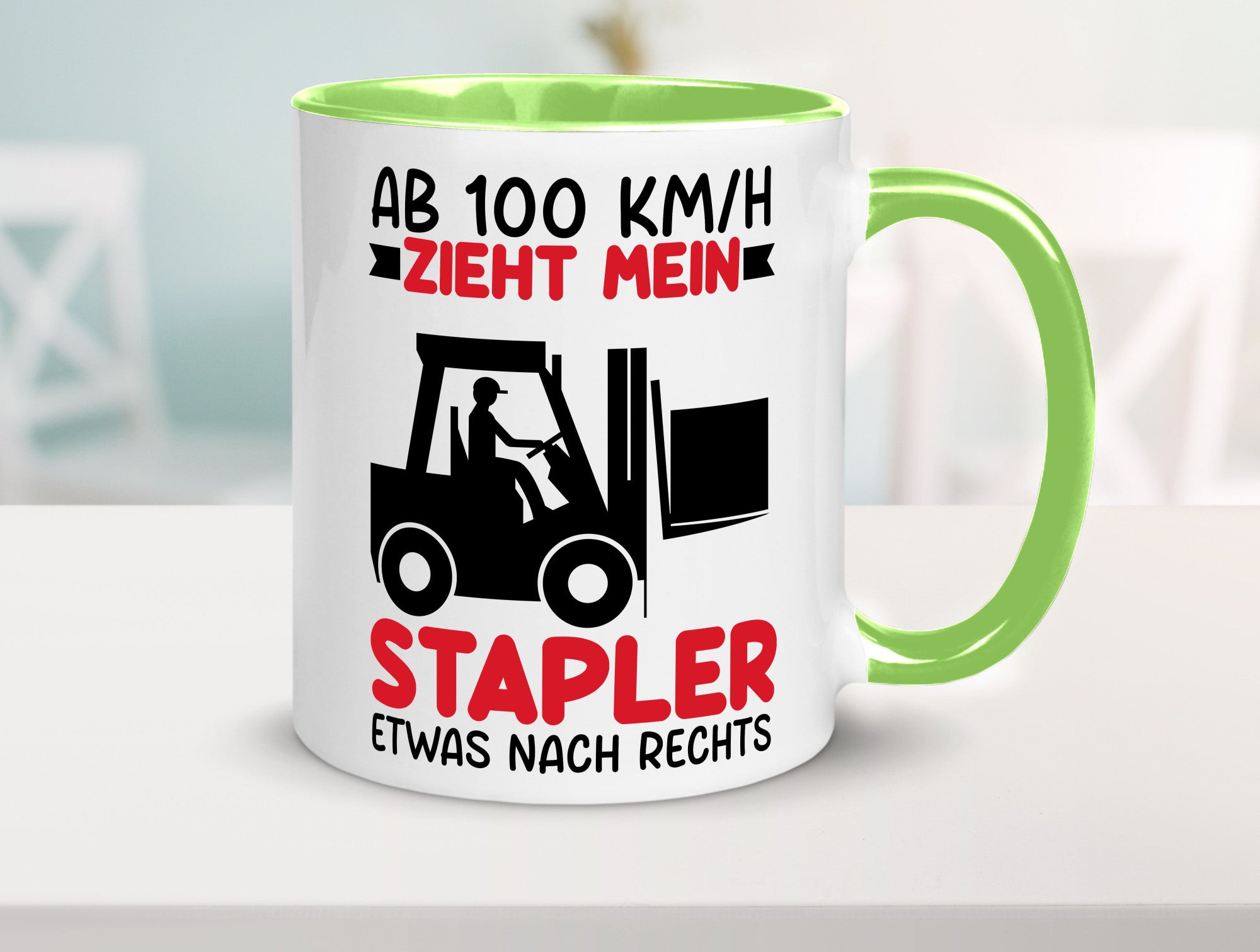 Stapler zieht nach Rechts | Staplerfahrer Arbeit Geschenkidee Kollegen Büro