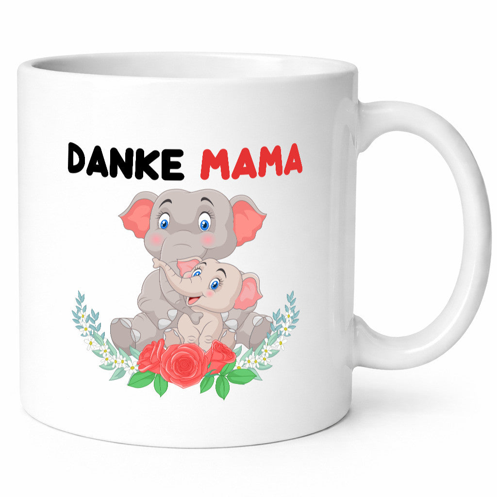 Danke Mama | Elefanten Mutter und Kind lustiger Spruch Geschenk Familie