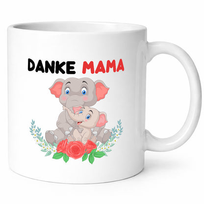 Danke Mama | Elefanten Mutter und Kind lustiger Spruch Geschenk Familie