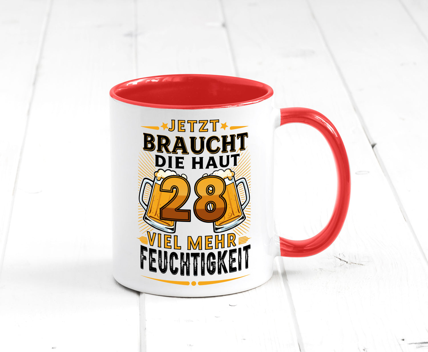 28 braucht die haut mehr Feuchtigkeit | 28. Geburtstag Humor Geschenkidee Tasse