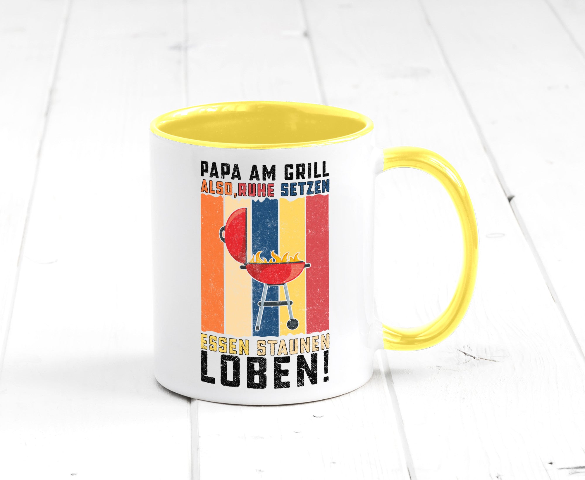 Papa am Grill | Grillmeister BBQ Grillabend v2 Geschenkidee Humor Tasse
