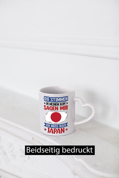 Japan | Urlaub Stimmen in meinem Kopf Traumland Geschenkidee Humor Tasse