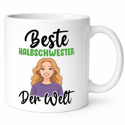 Beste Halbschwester | Lustiges Stiefvater-Geschenk Familien-Geschenkidee Tasse