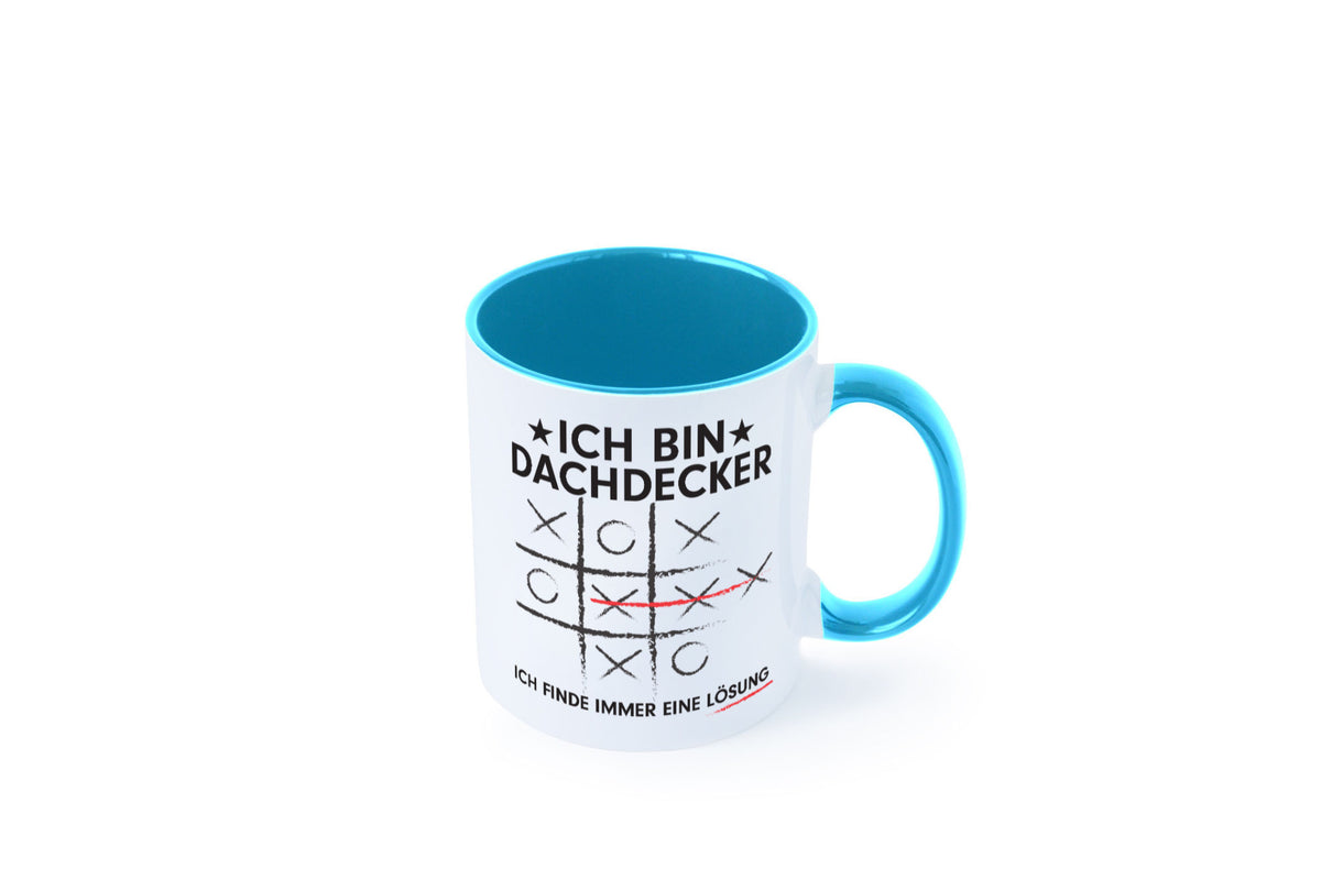 Lösung finden: Dachdecker | Dachbau Hausbau v2 Geschenkidee Humor Tasse