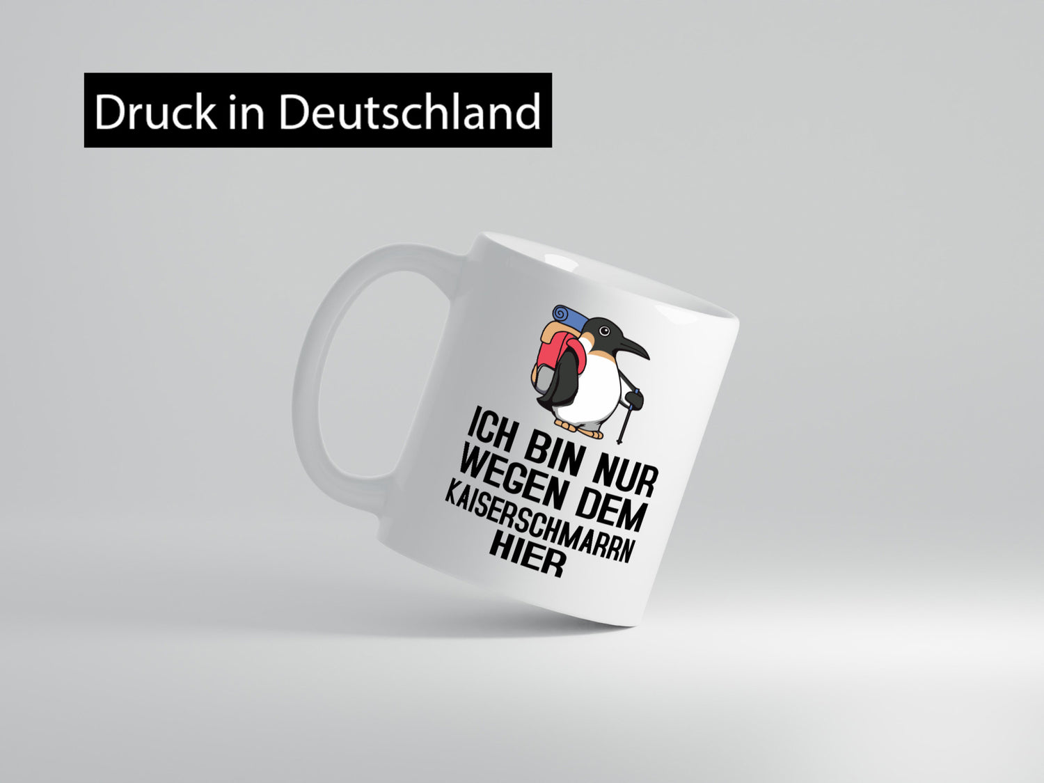Nur wegen Kaiserschmarrn hier | Pinguin Rucksack lustig Humor Geschenkidee
