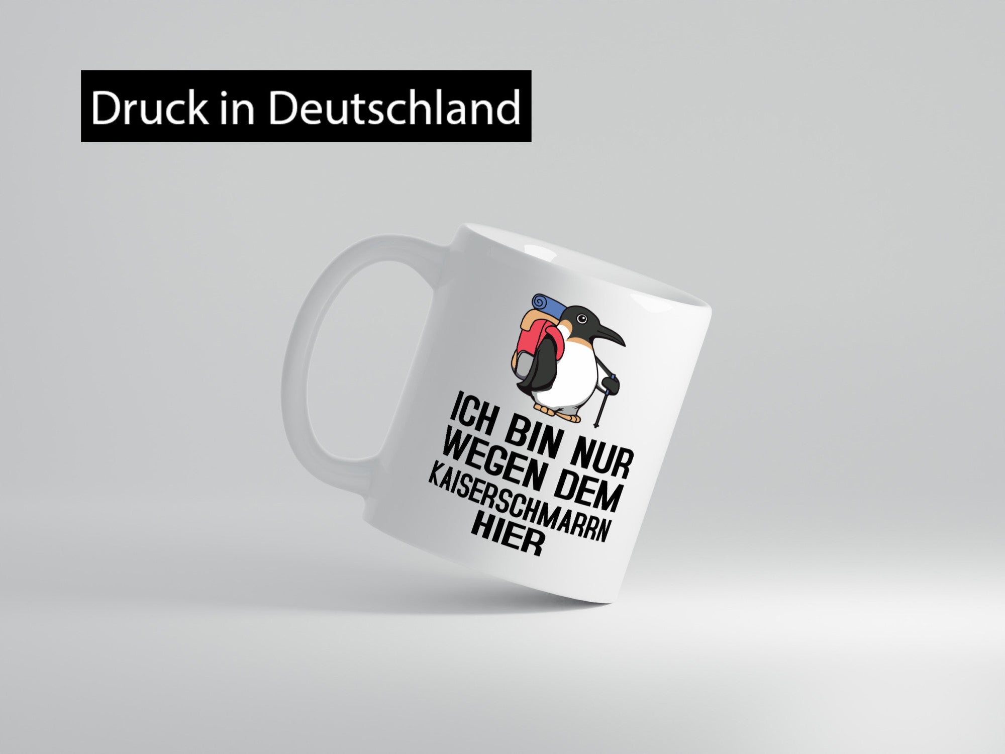 Nur wegen Kaiserschmarrn hier | Pinguin Rucksack lustig Humor Geschenkidee