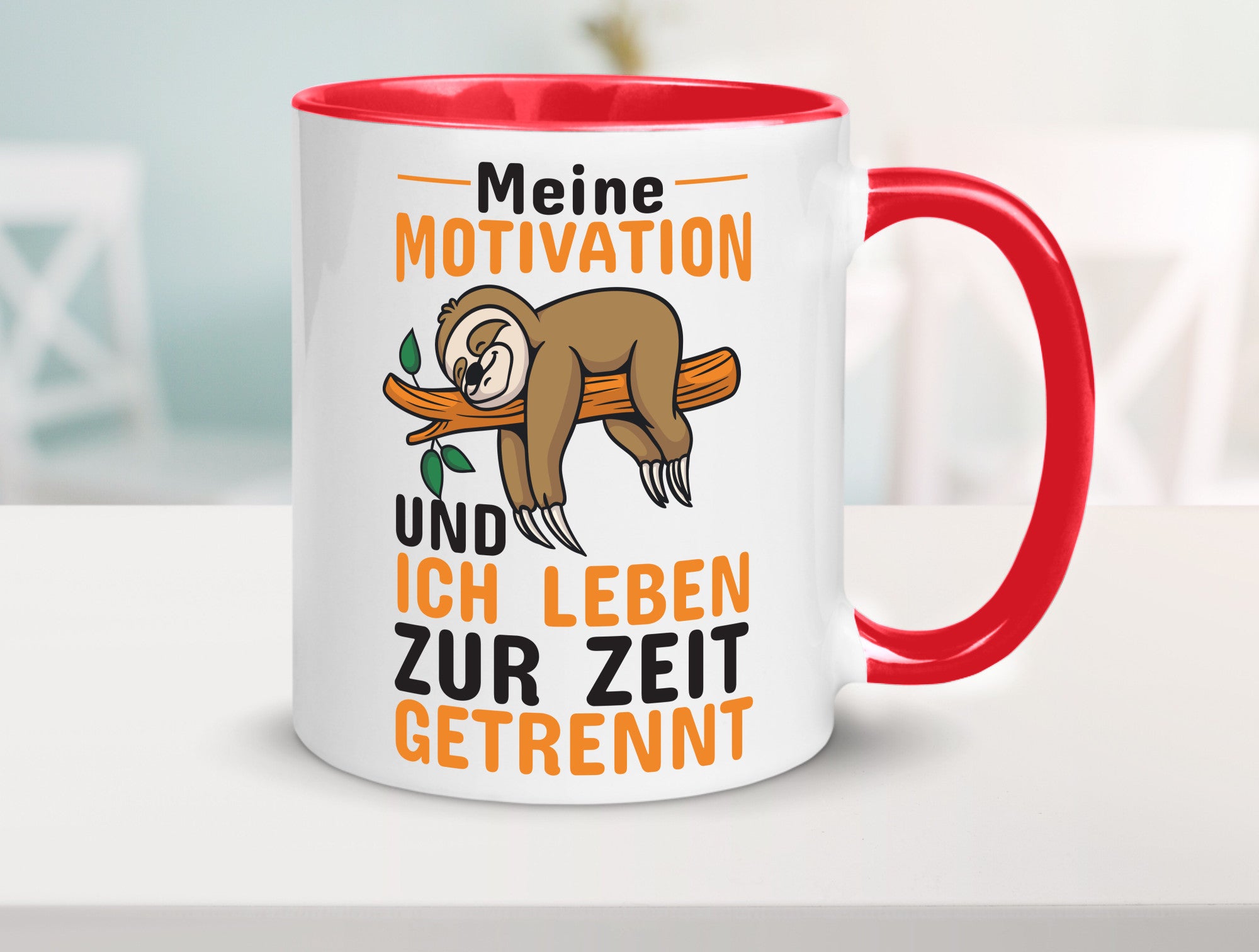 Keine Motivation | Faultier Tasse Büro Humor faul Geschenk Arbeit Kollegen