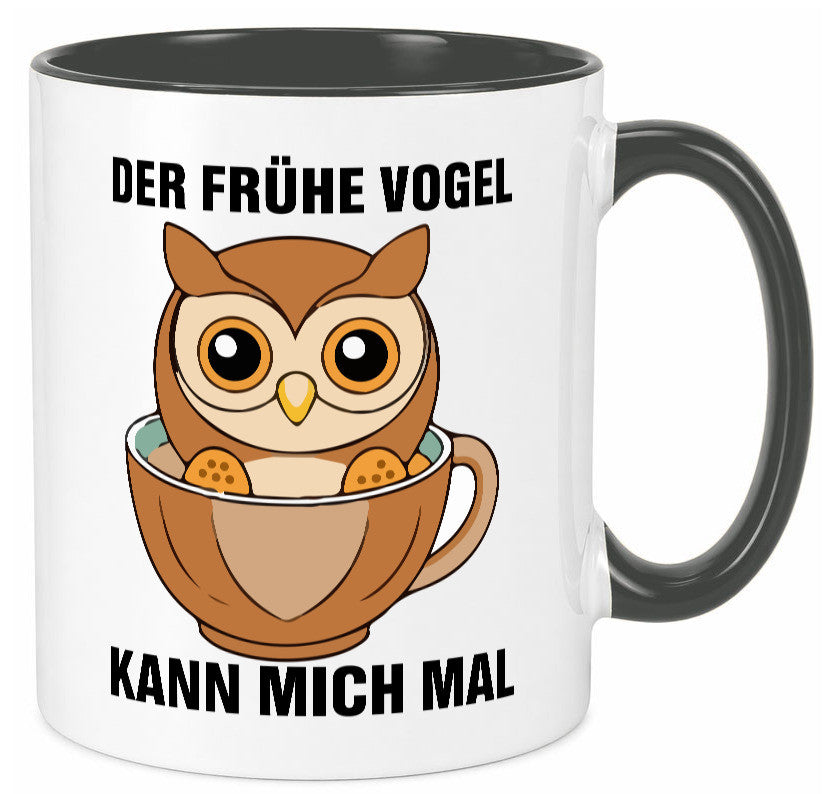 Der frühe Vogel kann mich mal | Eule Morgenmuffel v2 lustiger Spruch Geschenk