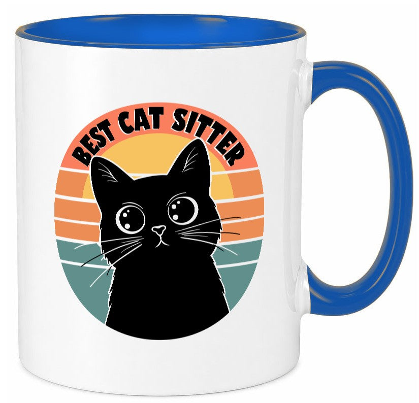 Bets Cat Sitter | Schwarze Katze Katzenliebhaber Geschenk Tierliebhaber Humor Tasse