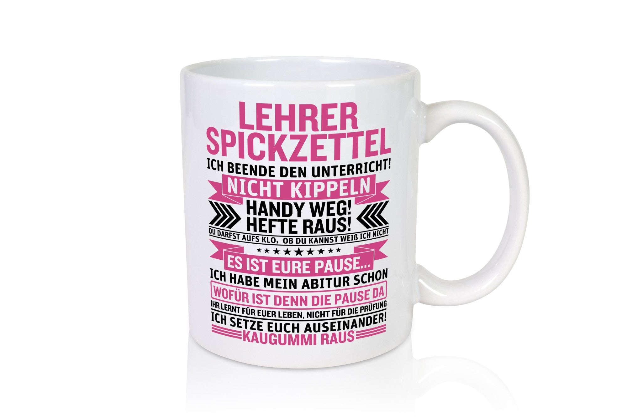 Lehrer Spickzettel | Beruf Tasse lustiger Spruch vl1 Geschenk Arbeit Kollegen