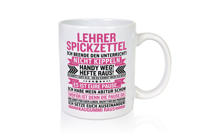 Lehrer Spickzettel | Beruf Tasse lustiger Spruch vl1 Geschenk Arbeit Kollegen