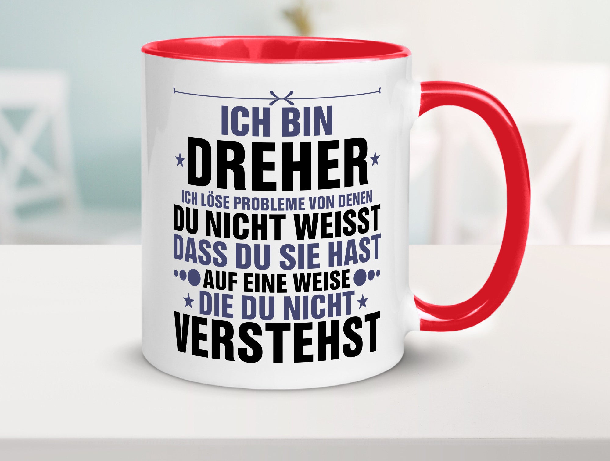 Löse Probleme: Dreher | Fräser lustiger Spruch Geschenk Humor Geschenkidee Tasse