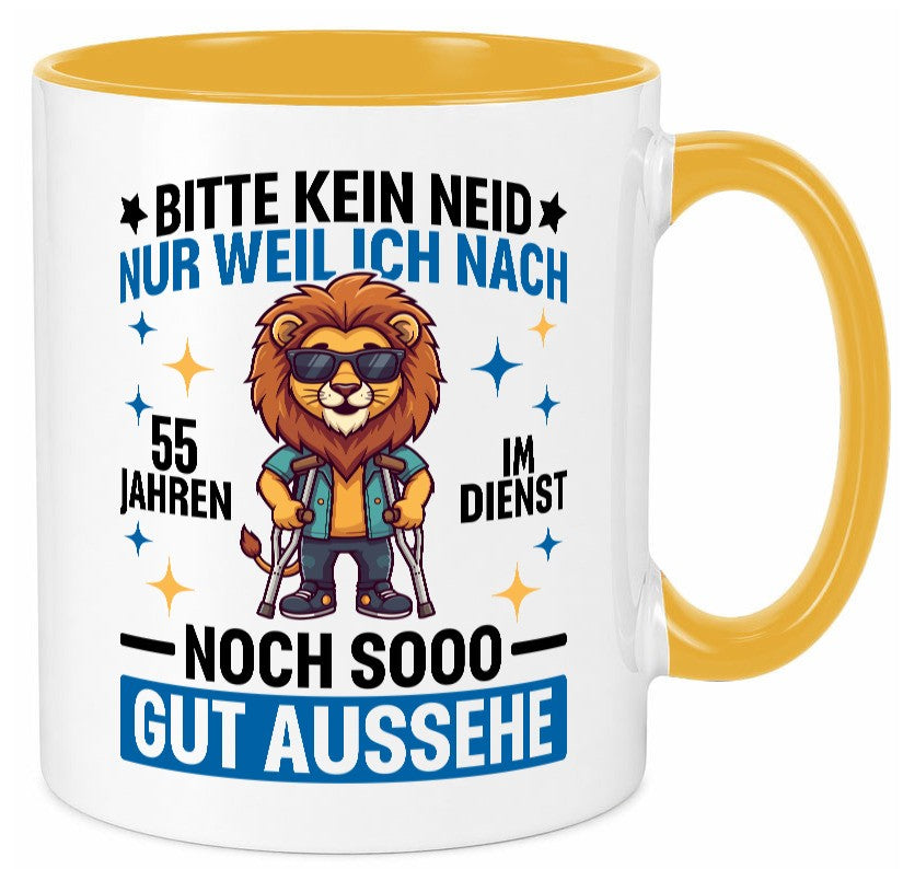 55 Jahre im Dienst | Arbeitsjubiläum Arbeit Geschenk Kollegen Büro lustiger Tasse