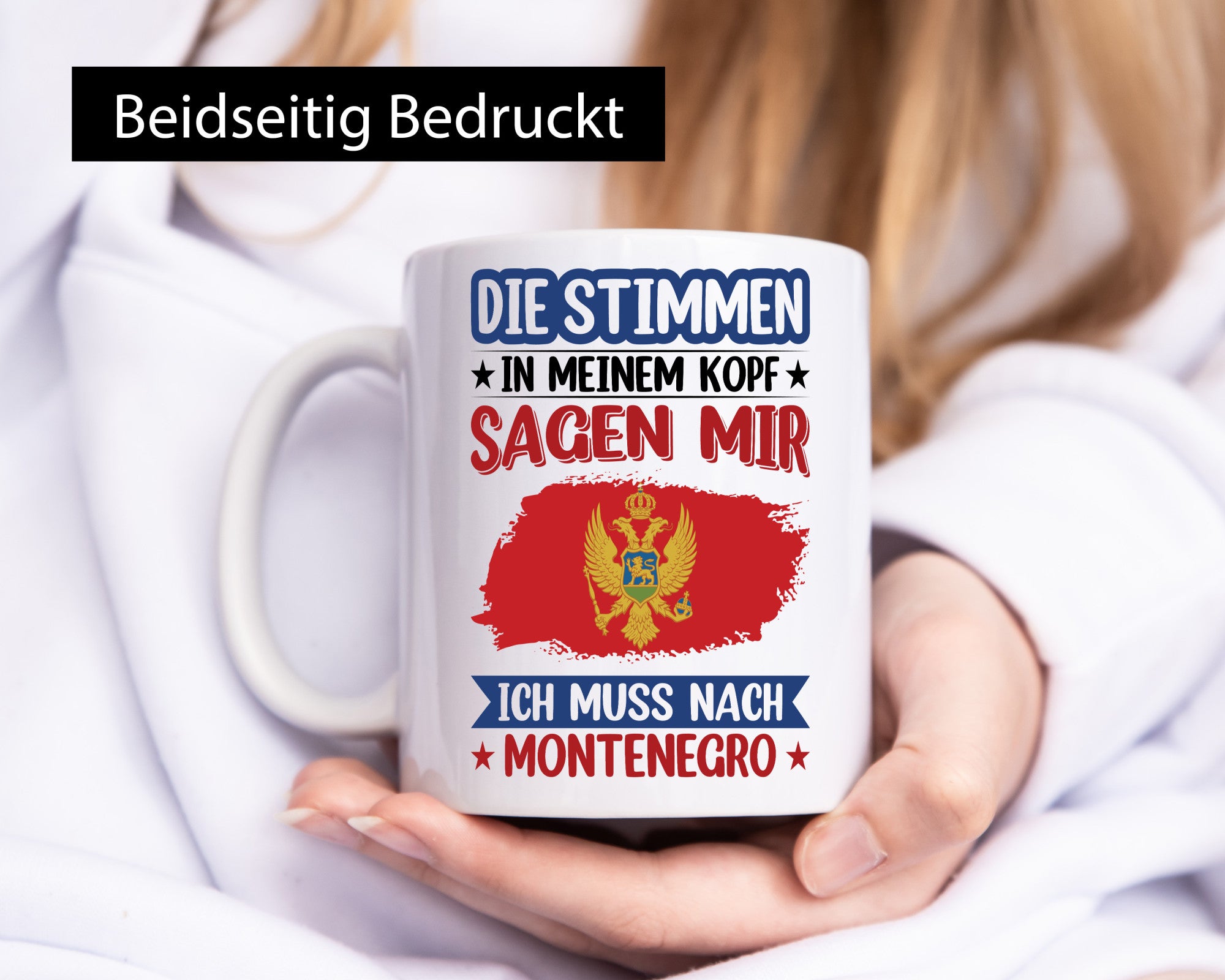 Montenegro | Urlaubsstimmen in meinem Kopf, Traumland, Geschenkidee, Humor-Tasse