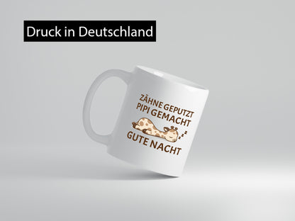 Zähne geputzt, Pipi gemacht, gute Nacht | Giraffe lustiger Spruch Geschenk