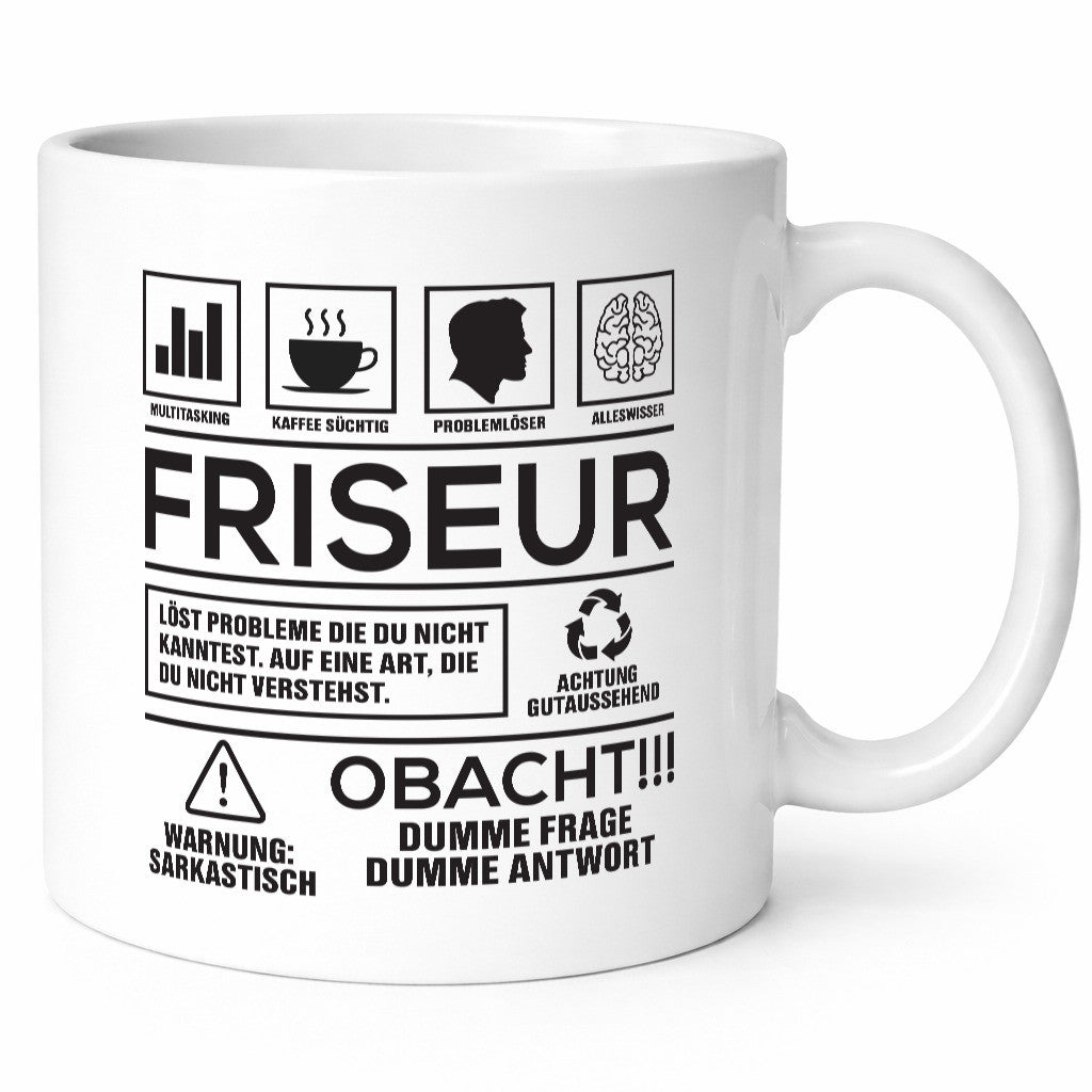 Achtung Probleme Friseur | Friseur lustig Humor Geschenkidee Geschenk Tasse