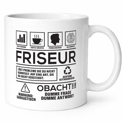 Achtung Probleme Friseur | Friseur lustig Humor Geschenkidee Geschenk Tasse