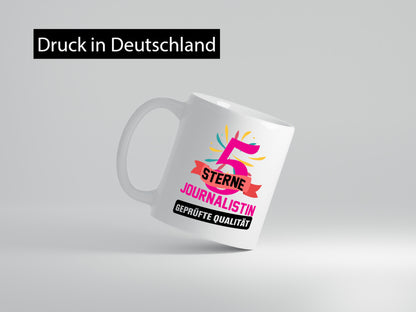 5 Sterne Journalist geprüfte Qualität Humor Geschenkidee Tasse