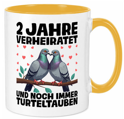 2 Jahre verheiratet | Turteltauben Ehe Ehepaar lustig Humor Geschenkidee Tasse