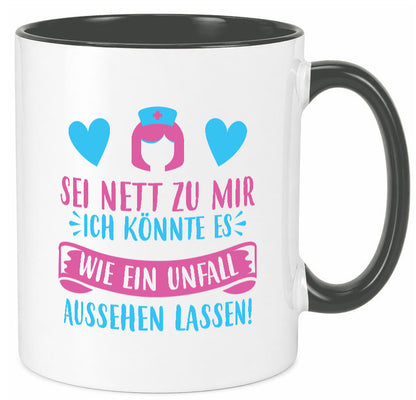 Sei nett, könnte wie ein Unfall aussehen | Kopf lustiger Spruch Geschenk Humor