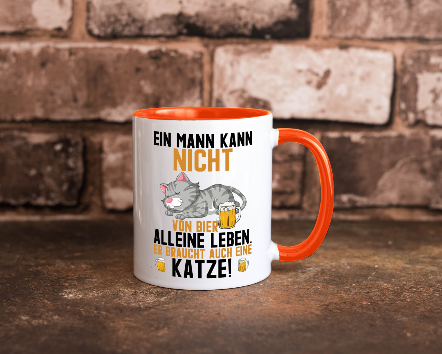 Von Bier leben | Mann braucht eine Katze Katzenliebhaber Geschenk Tierliebhaber