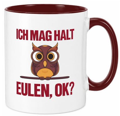 Ich mag Eulen | Spruch süße Eule Motiv lustiger Geschenk Humor Geschenkidee