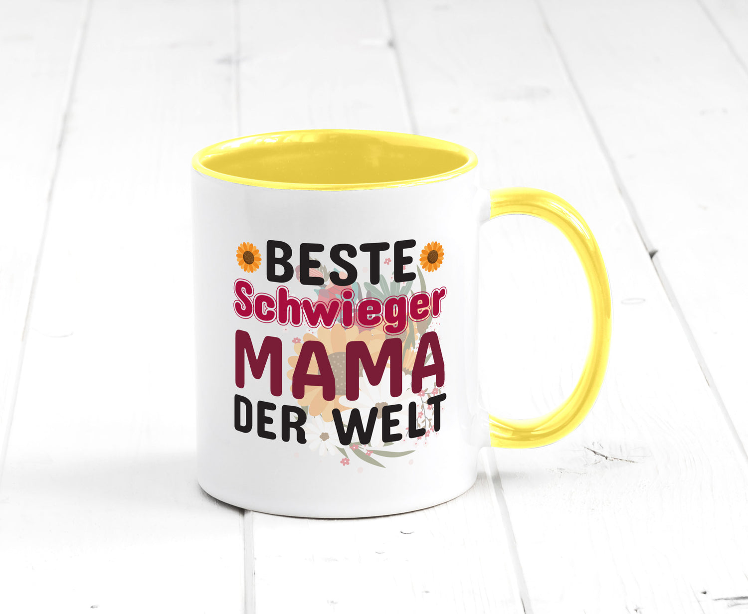 Beste Schwiegermama | Schwiegermutter Tasse Blumen Humor Familie Geschenkidee