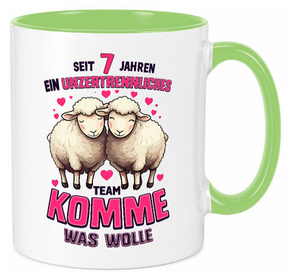 7 Jahre Verheiratet | ein Team Ehepaar v2 lustig Humor Geschenkidee Geschenk Tasse