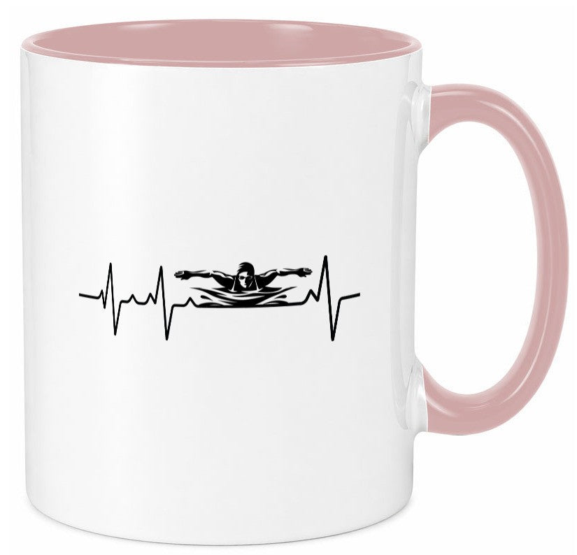 Schwimmer Herzschlag | Schwimmen Wasser Sport lustig Humor Geschenkidee Tasse