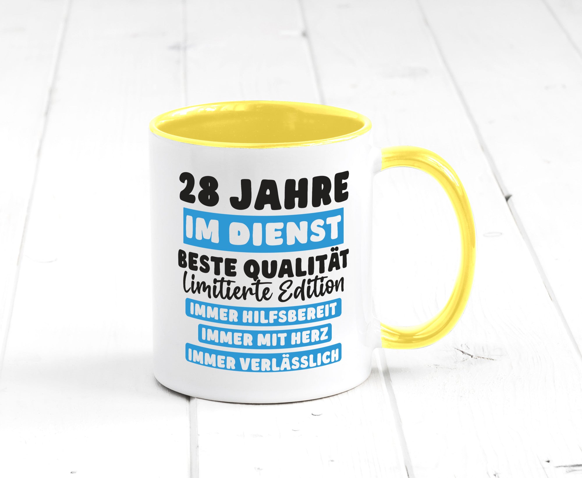 28 Jahre im Dienst | Jubiläum Arbeit v6 lustig Kollegen Büro Geschenk Tasse