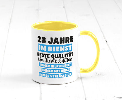 28 Jahre im Dienst | Jubiläum Arbeit v6 lustig Kollegen Büro Geschenk Tasse