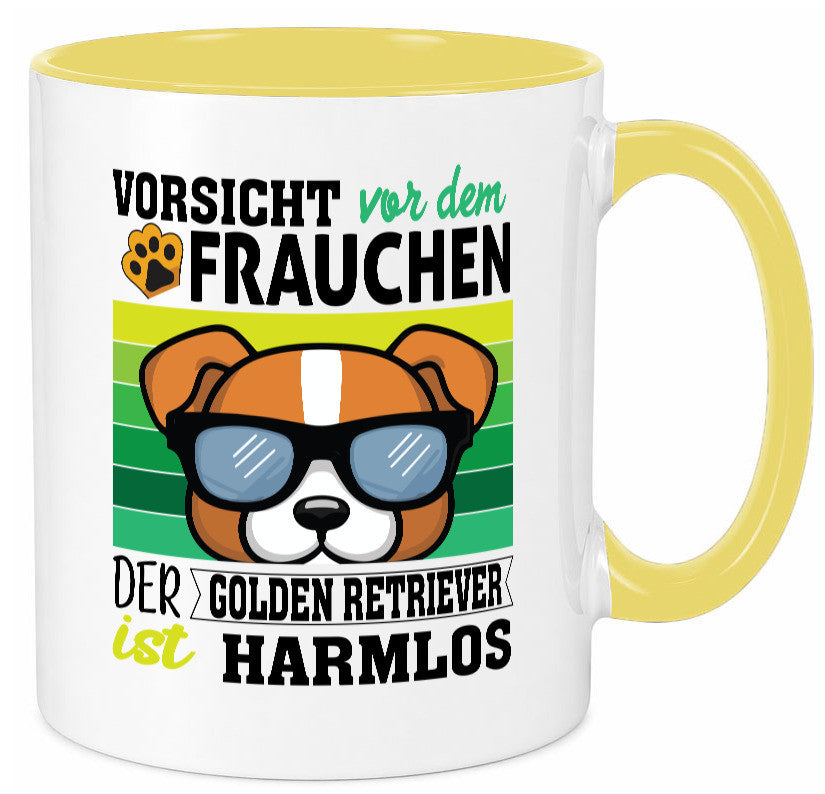 Vorsicht vor dem Frauchen Golden Retriever ist Harmlos lustiger Spruch Geschenk