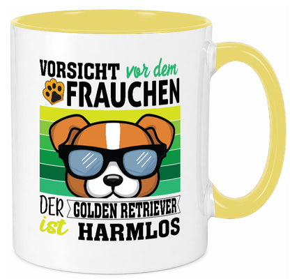 Vorsicht vor dem Frauchen Golden Retriever ist Harmlos lustiger Spruch Geschenk