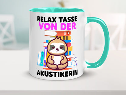 Relax Tasse: Akustikerin | Akustik Hörgeräteakustik Geschenk Humor Geschenkidee