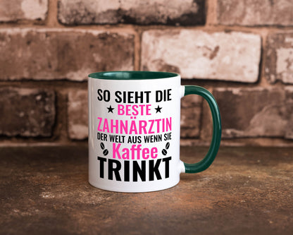 Kaffee trinkt: Zahnärztin | Zahnmedizin Beruf Geschenk Arbeit Kollegen Büro