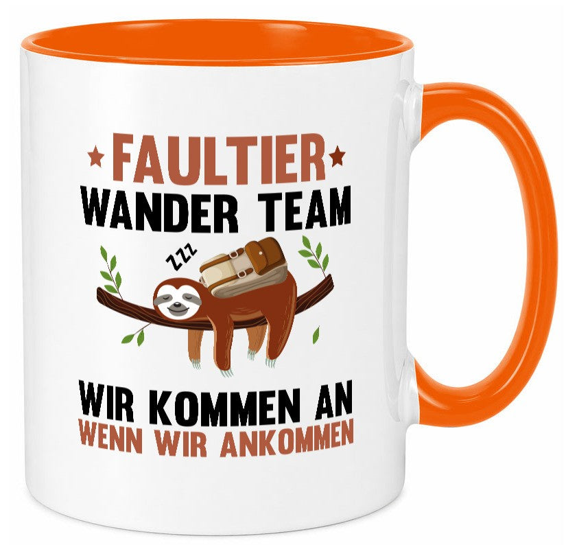 Faultier Wanderteam | Spruch Motiv Wandern lustig Tierliebhaber Humor Geschenk Tasse
