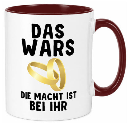 Die macht ist bei ihr | Hochzeit Tasse Ehemann Ehe Geschenk Humor Geschenkidee