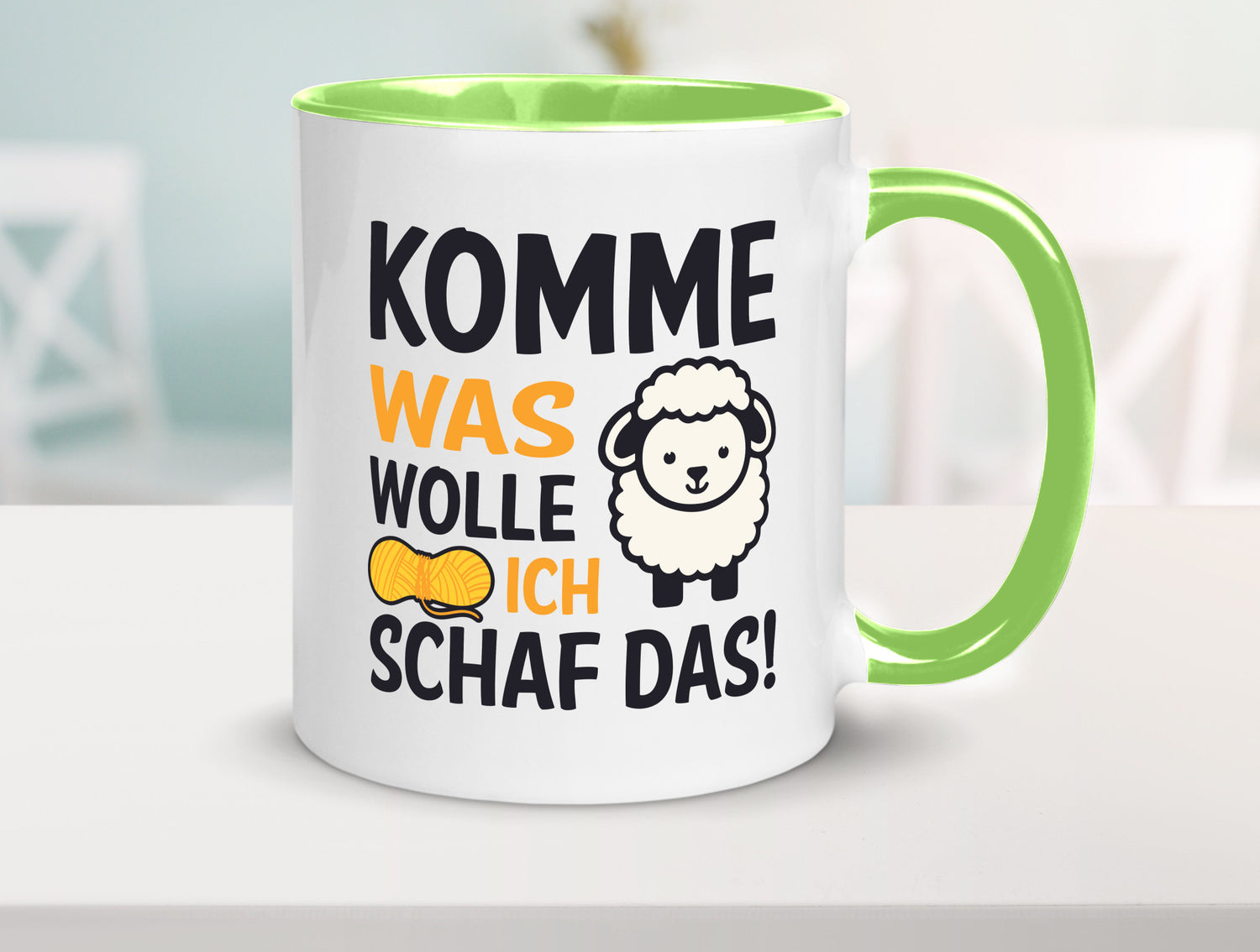 Komme was wolle, ich schaf das | Wolle Humor Geschenkidee Tasse