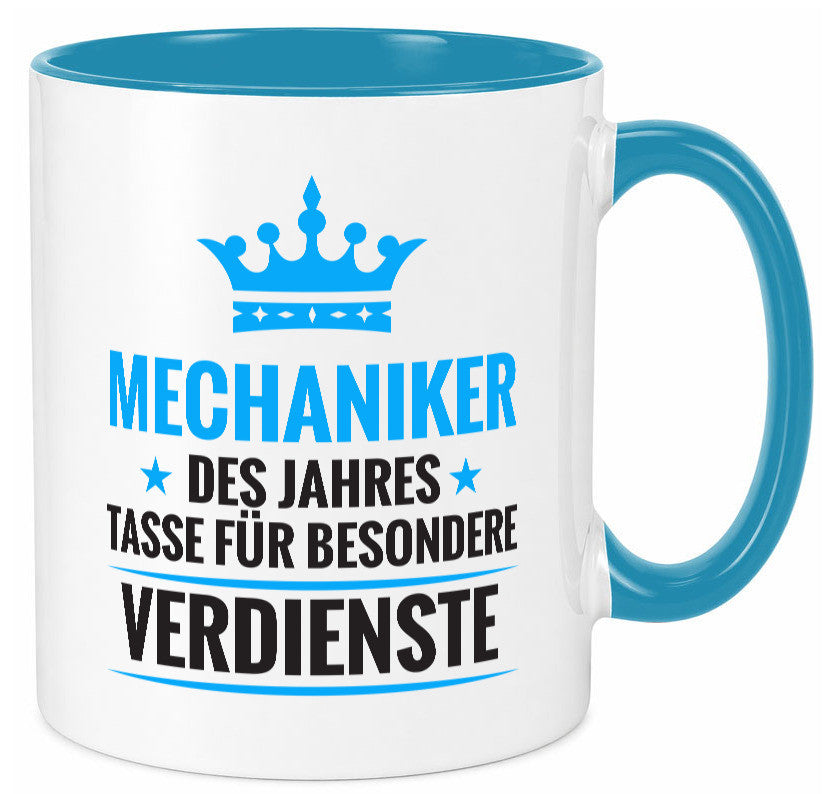 Besonderer Verdienst: Mechaniker | KFZ Werkstatt Geschenkidee Humor Tasse