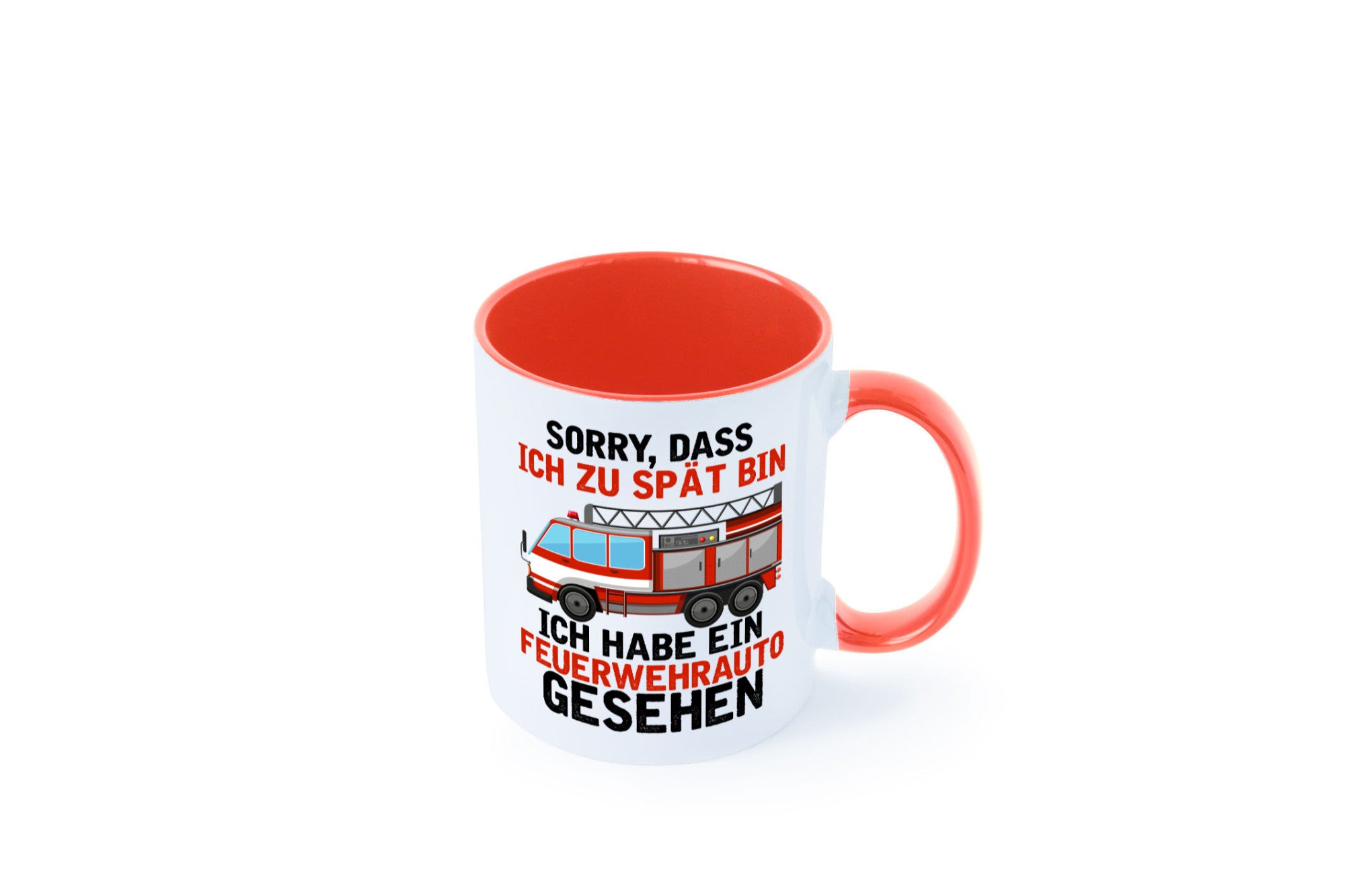 Ich hab ein feuerwehrauto gesehen | lustig Humor Geschenkidee Geschenk Tasse