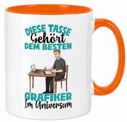 Im Universum: Grafiker | Grafik Design lustiger Spruch Geschenk Humor Tasse